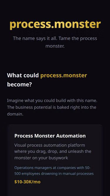Screenshot of process.monster