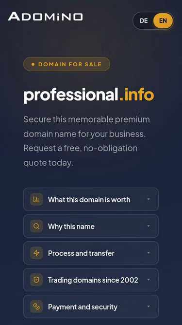 Screenshot of professional.info
