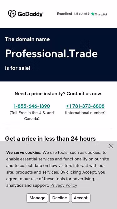 Screenshot of professional.trade