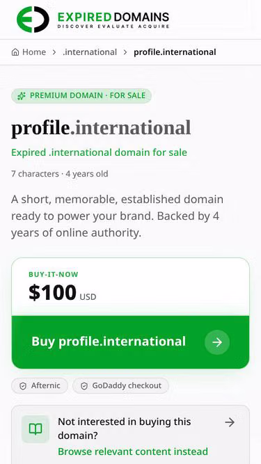 Screenshot of profile.international