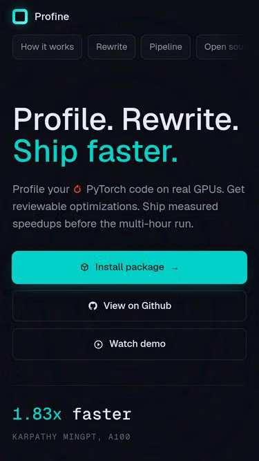 Screenshot of profine.ai
