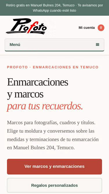 Screenshot of profoto.cl