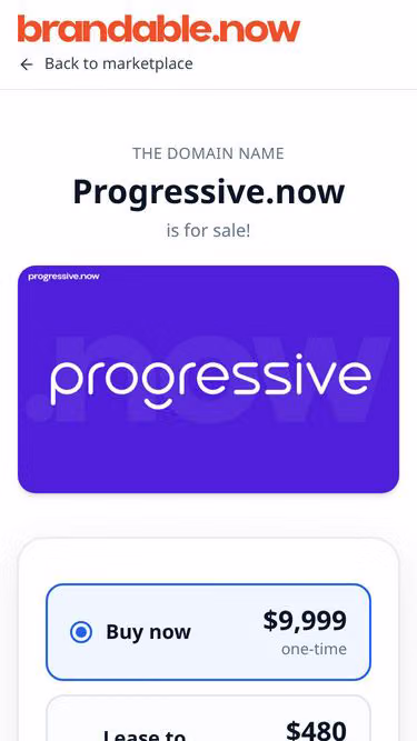 Screenshot of progressive.now