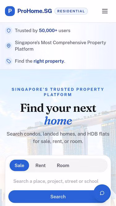 Screenshot of prohome.sg