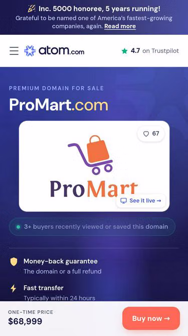 Screenshot of promart.com