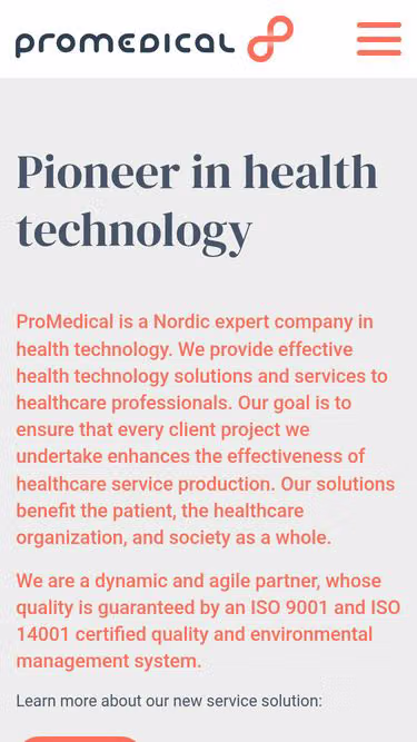 Screenshot of promedical.dk
