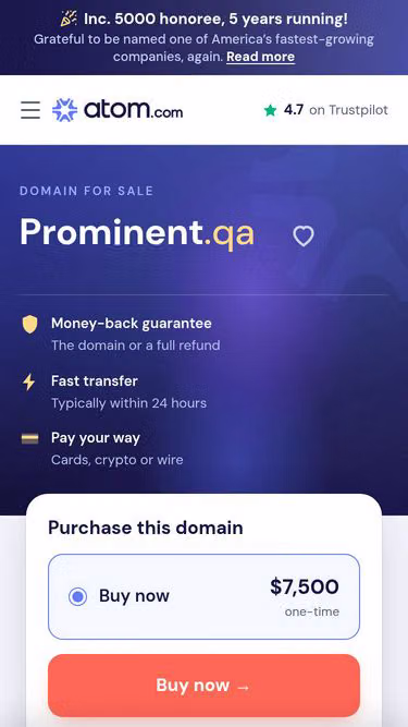 Screenshot of prominent.qa