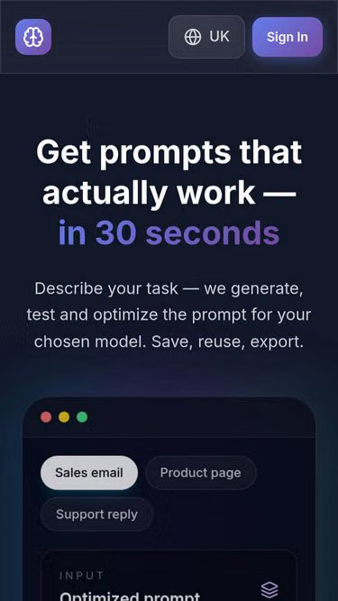 Screenshot of promptbuilder.cloud