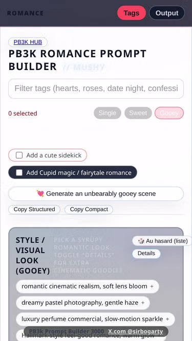 Screenshot of promptbuilder.love