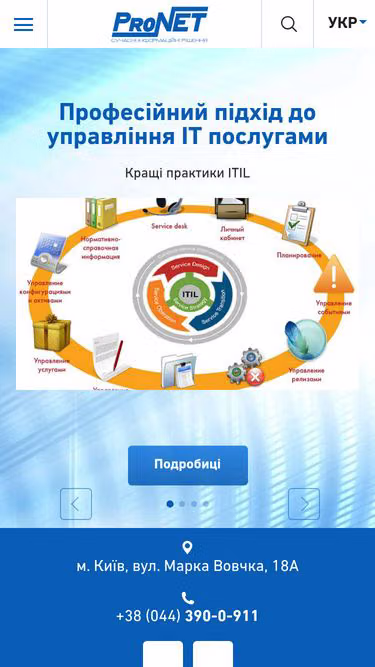 Screenshot of pronet.com.ua