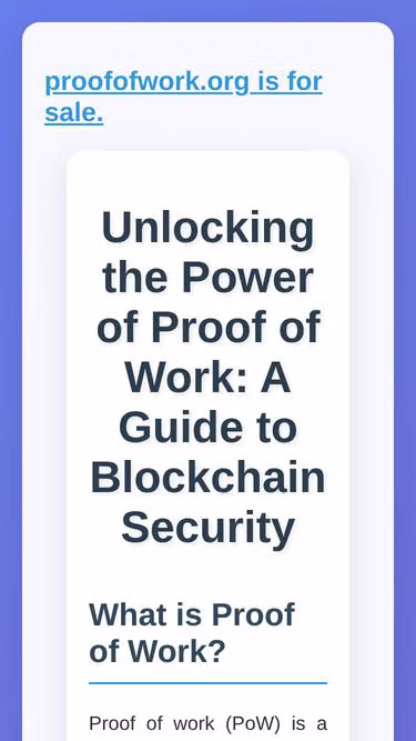 Screenshot of proofofwork.org