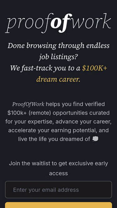 Screenshot of proofofwork.tech