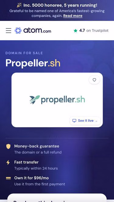 Screenshot of propeller.sh