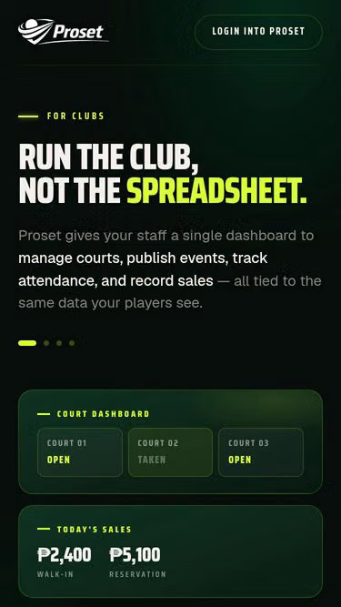 Screenshot of proset.io