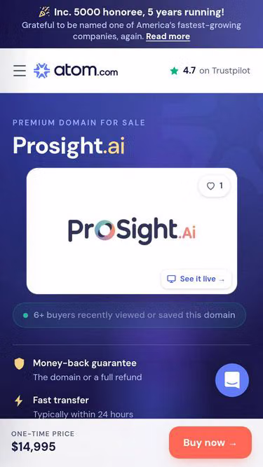 Screenshot of prosight.ai