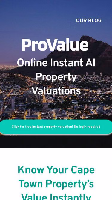 Screenshot of provalue.co.za