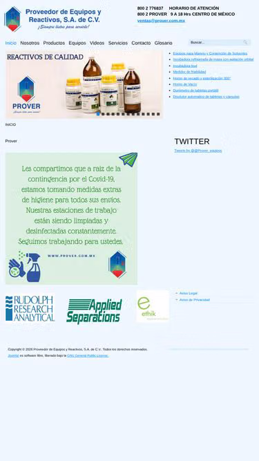 Screenshot of prover.com.mx