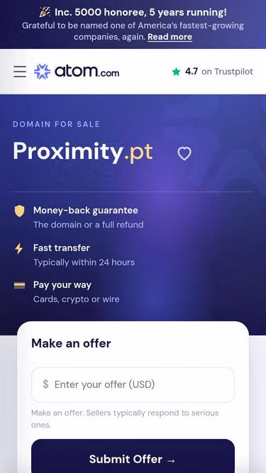 Screenshot of proximity.pt