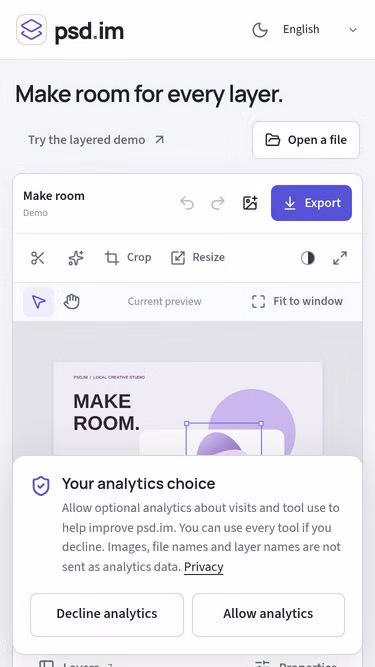 Screenshot of psd.im