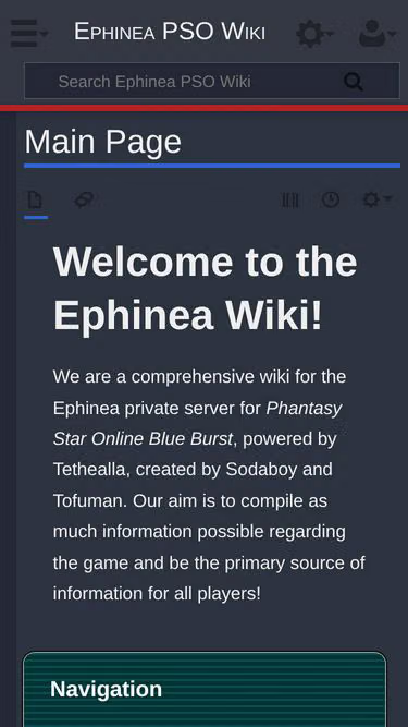 Screenshot of pso.wiki