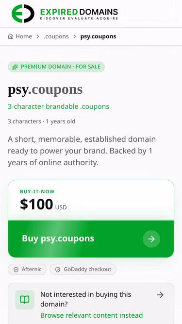Screenshot of psy.coupons