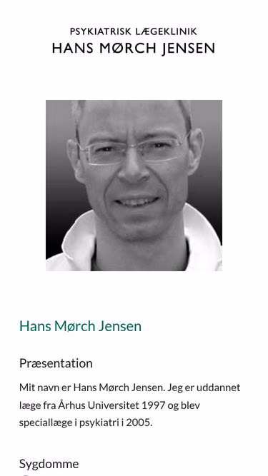 Screenshot of psychiatrist.dk