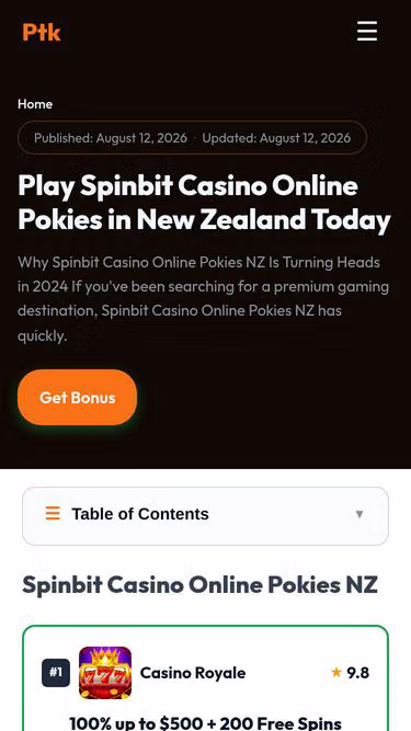Screenshot of ptk.co.nz