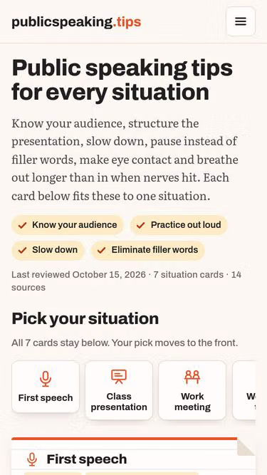 Screenshot of publicspeaking.tips