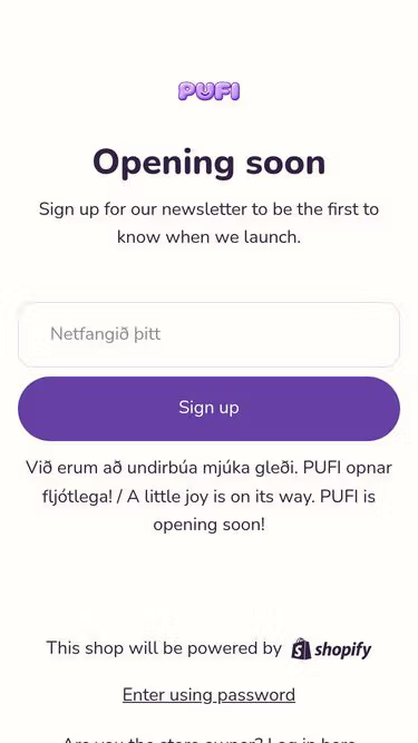 Screenshot of pufi.is