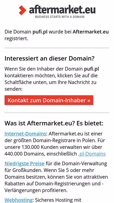 Screenshot of pufi.pl