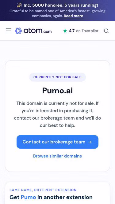 Screenshot of pumo.ai
