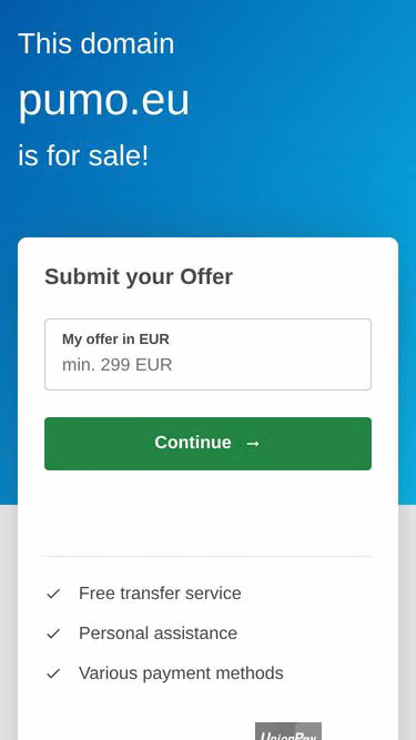 Screenshot of pumo.eu