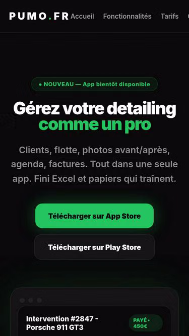 Screenshot of pumo.fr