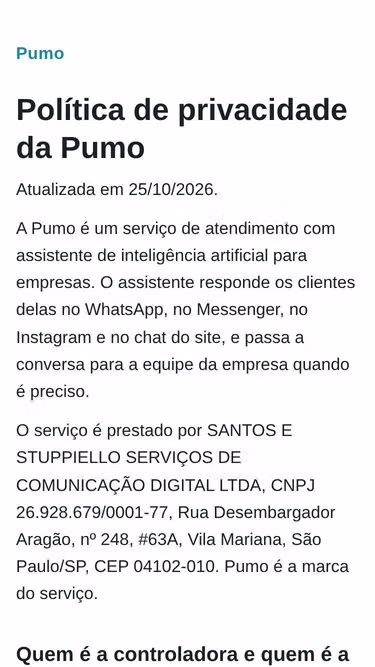 Screenshot of pumo.tech
