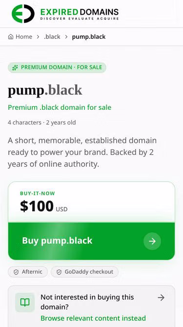 Screenshot of pump.black