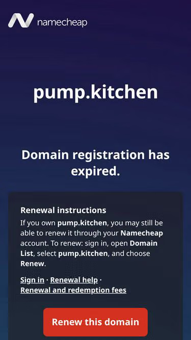 Screenshot of pump.kitchen