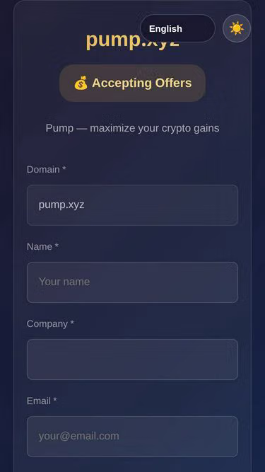 Screenshot of pump.xyz