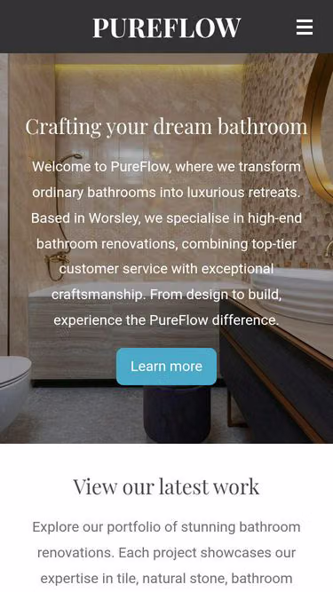 Screenshot of pureflow.org.uk