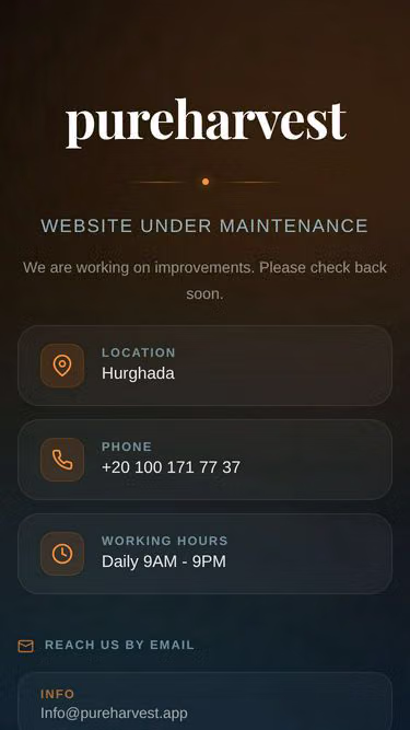 Screenshot of pureharvest.app