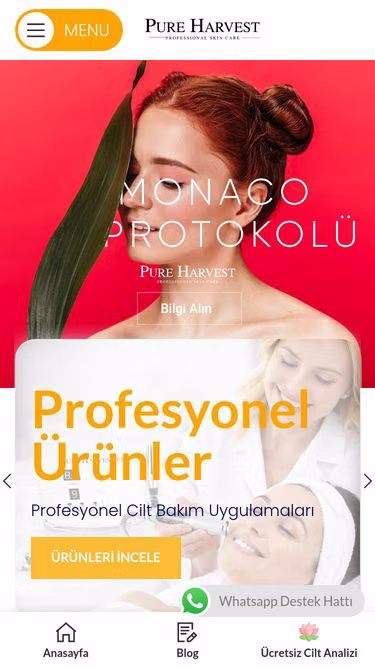 Screenshot of pureharvest.com.tr