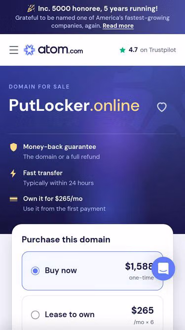 Screenshot of putlocker.online