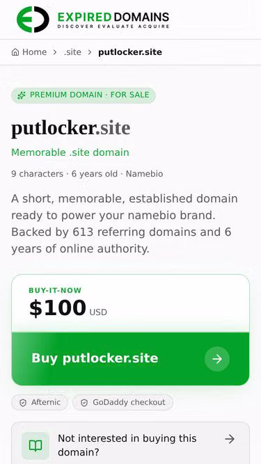 Screenshot of putlocker.site
