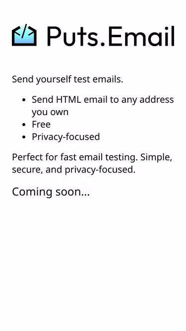 Screenshot of puts.email