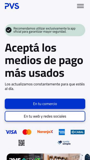 Screenshot of pvs.com.ar