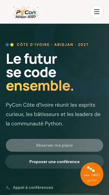 Screenshot of pycon.ci