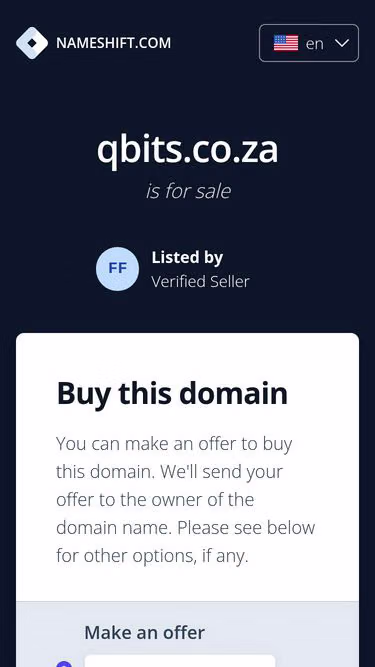 Screenshot of qbits.co.za