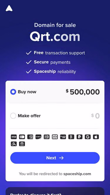 Screenshot of qrt.com