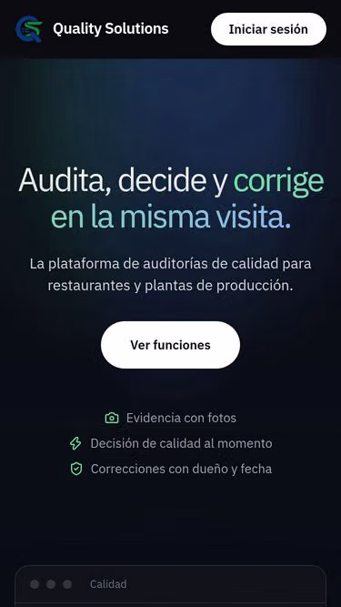 Screenshot of qualitysolutions.app