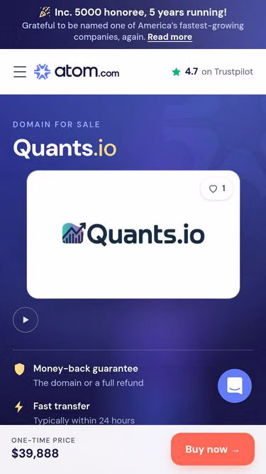 Screenshot of quants.io