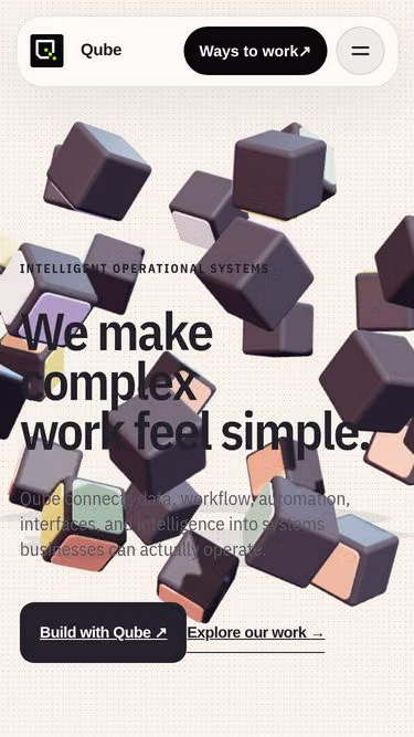 Screenshot of qube.enterprises
